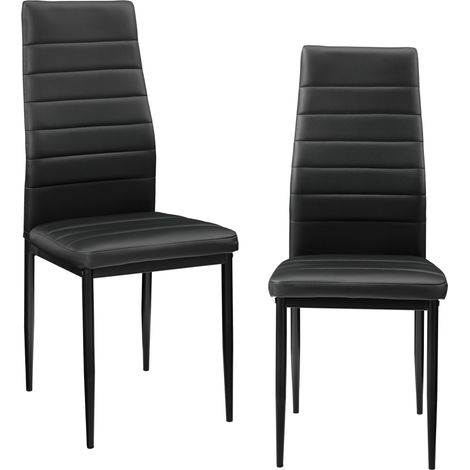 Juego de 2 sillas de comedor juego de asientos apilables 96 cm negro 030005744 (1/5)