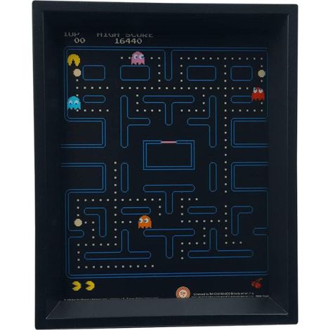Affiche lenticulaire 3D - Pac-Man - Labyrinthe - Prêt à accrocher - Pas besoin de lunettes - Culture geek (1/4)