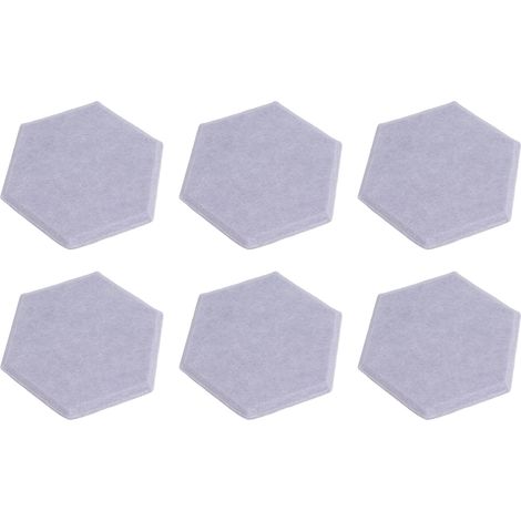 Lot de 12 panneaux acoustiques hexagonaux haute densité, panneaux d'absorption acoustique, panneaux muraux d'insonorisation à bords biseautés, 14 x 12 x 7 cm, gris clair de lune (1/5)