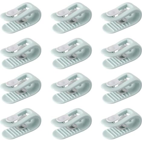 12 vert Enfile Couette, Clip Housse De Couette, Pince Housse de Couette, Attache Couette, Attache Drap Housse, Anti-dérapant sans Aiguille Clip de Fixation Literie Accessoires (1/2)