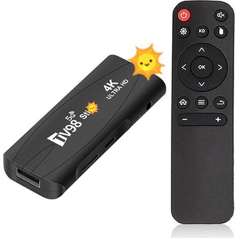 1 Pièce TV98 TV Stick,2025 Smart TV Box, Streaming Stick 4K,RAM 2GB ROM 16GB Dual WiFi 2.4G/5.8G 4K HDR HD Streaming Media Player