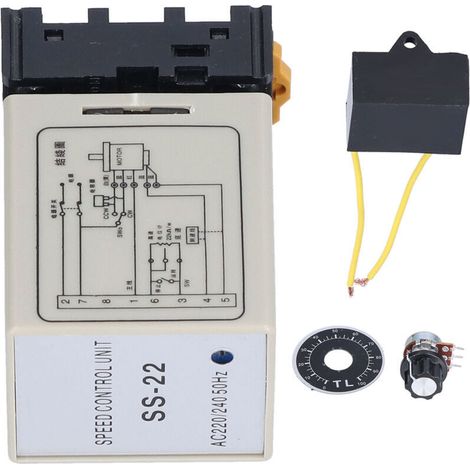 Contrôleur de Vitesse pour Moteur à Courant Alternatif Monophasé 6W‑200W 220V/240V Régulateur SS‑22 (1/5)