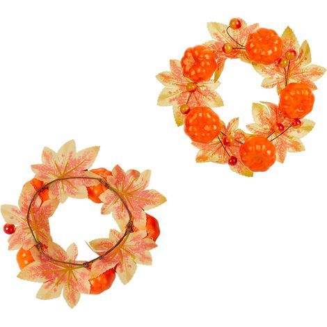 Bougeoir anneaux table bougie anneaux-citrouille orange (1/5)