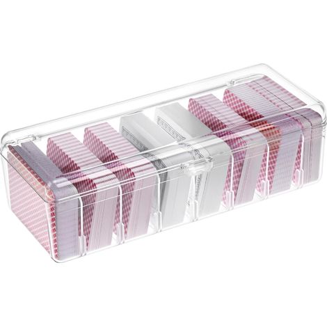 ® Boîte de rangement pour cartes en plastique transparente - 700 cartes, 7 séparateurs, étanche, pour cartes de jeu, sport, visite, etc (1/5)