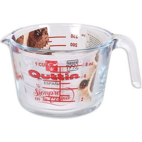jarra medidora cristal transparente 250cc con asa y vertedor quttin (1/2)