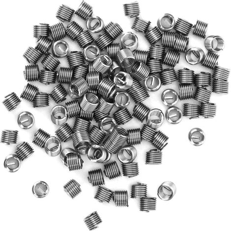 100 Stück Gewindeeinsätze, Reduziermuttern-Reparaturwerkzeug, Edelstahl, M4x0,71,5D (1/5)