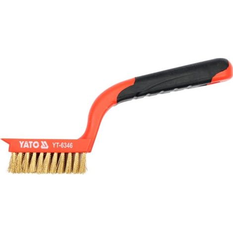 Spazzola metallica, filo di ottone, 5 file, manico in plastica YT-6346 yato
