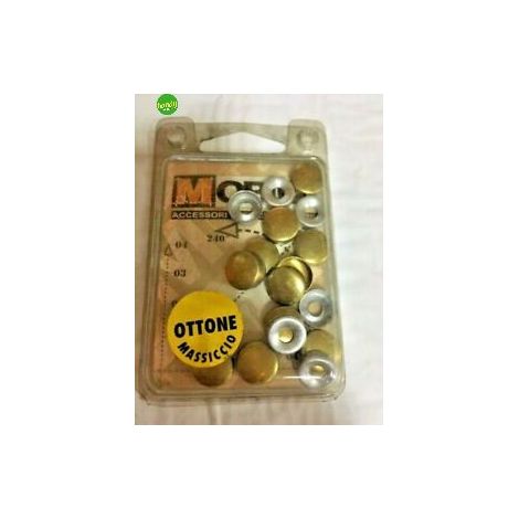 Borchie ø14 mm Handy copriviti bombate ottone lucido 12 pezzi