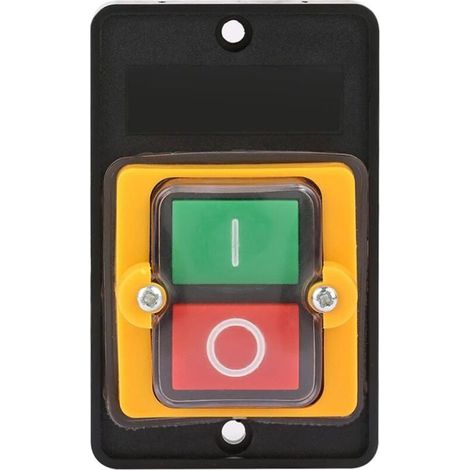 HOXILEELEO - Interrupteur à bouton-poussoir,AC220V/380V 10A interrupteur à bouton-poussoir étanche marche/arrêt,adapté aux équipements (1/5)