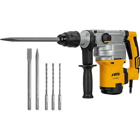 Marteau perforateur burineur 1050W SDS MAX 9 joules Burins et Forets inclus Mallette VITO (1/5)
