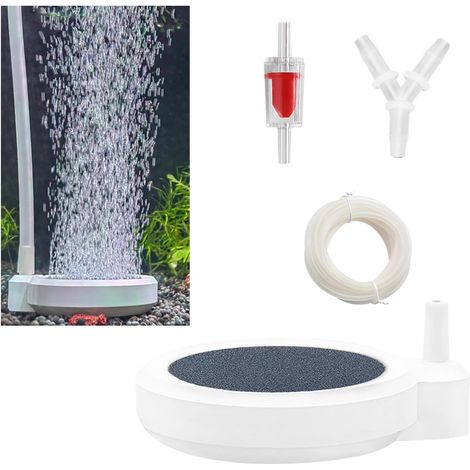 Bubbler for Aquarium Air Diffuser with Anti-Return Valve, Y-Shaped Fittings, 2 m Air Hose for Dissolved Oxygen Ventilation Aquarium Accessories (50 mm) (1/5)