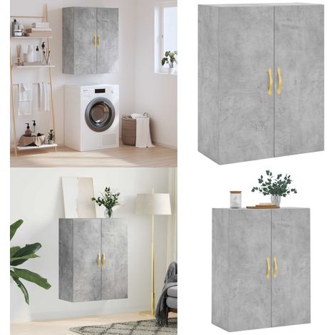Wandschrank Betongrau 69,5x34x90 cm - Holzschrank - Betonfarbe (1/5)