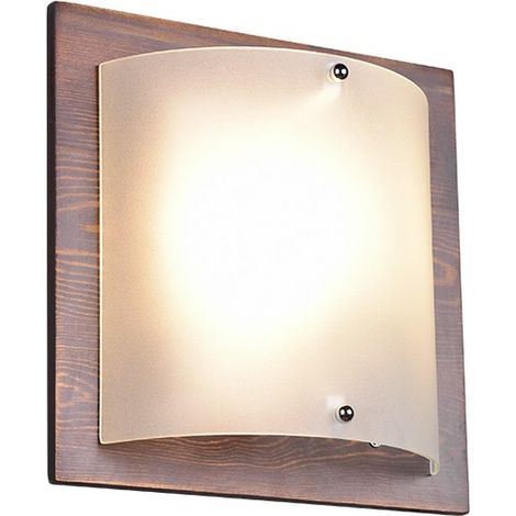 Applique murale PALI bois foncé verre Trio E27 25cm (1/5)