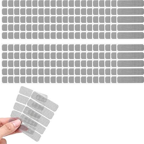 40 pcs Réparation Moustiquaire Protection Insectes Filet Anti-Insectes Patchs Autocollants, Fibre de Verre pour Fenêtre, Porte et Orifice d’Évacuation, Discrets et Utilisables (1/5)