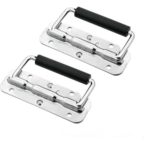 Klappgriff für Federbox, Tragegriff für Flugzeugboxen, 120 mm/4,72 Zoll, silberfarben, zwei Stück (1/5)