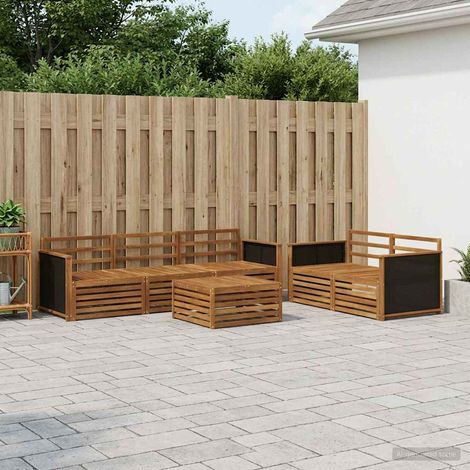 vidaXL Set di divani da esterno 6 pz Naturale Legno di Acacia Massello (1/5)