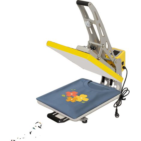 Máquina de prensado térmico, 2500 W, rango de temperatura 0-250 ℃, control con pantalla táctil LCD, eléctrica con cable, presión ajustable. (1/5)