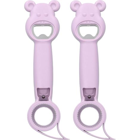 2-teiliger 4-in-1-Dosenöffner, Universal-Flaschenöffner für Limonaden – Lila (1/5)