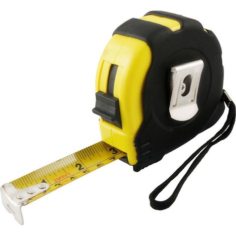 7.5M 25FT einziehbares schwarzes gelbes Gehäuse Verriegelungsknopfmaßband (f128fa8486f2d587586b2273e