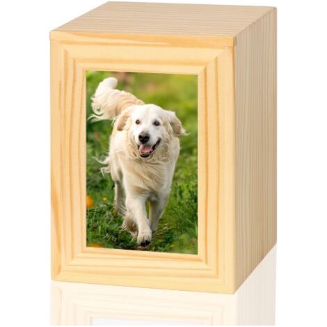 Urne funéraire en bois pour animaux de compagnie, boîte commémorative pour animaux de compagnie, avec cadre photo, urne pour chien ou chat, urne pour chat (1/5)