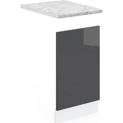Panel frontal R-Line, Antracita alto brillo, 45 cm , ET Mármol, Vicco
