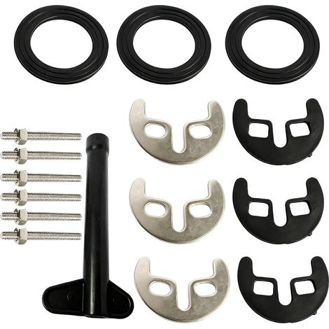 16 Piece Monoblock Tap Fixings, Horseshoe Plates with Key (1/5)
