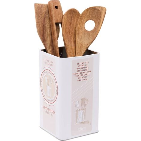 Vaso per utensili signature creme 4 utensili - 5five