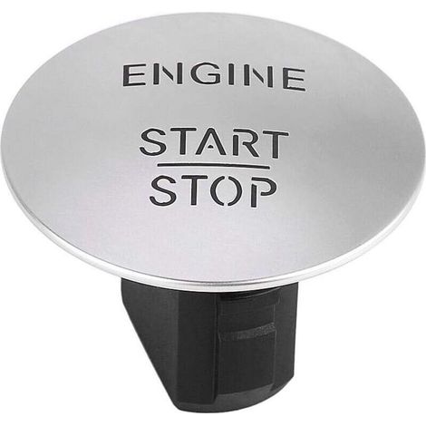 Bouton de démarrage moteur Keyless Go – Commutateur d'allumage en plastique et alliage – Compatible Mercedes 2215450714 – Argent (1/4)