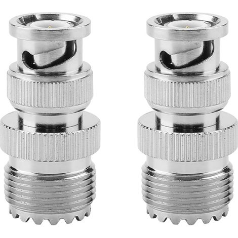 2pcs BNC Male Plug to UHF SO239 PL-259 Female Jack RF Coaxial Adapter Cable Connector