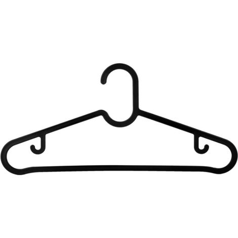 Cintres Noirs en Plastique  Lot de 20 Cintres Antidérapants pour Vêtements Adultes, Stables pour Chemises et T Shirts, Pas Cher et de Haute Qualité