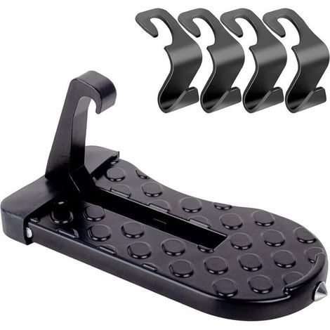 Pédale Porte Voiture Pliable. Pédale Crochet Porte. Alliage D'aluminium Marchepied Porte Toit Pliable. avec Marteau Sécurité. pour Voiture Camion Caravane SUV (Charge180 Kg) (1/5)