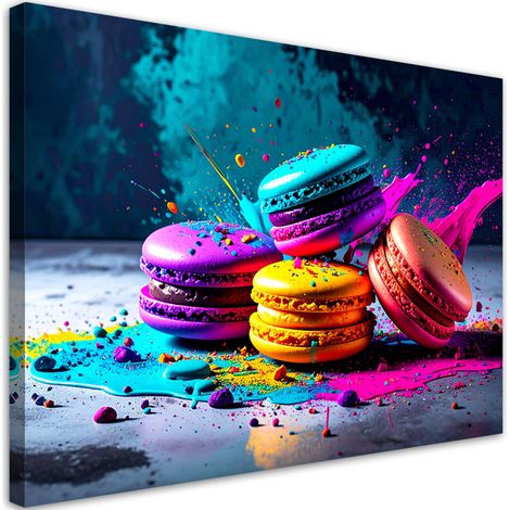 Wandbild bunte Kekse Makronen abstrakt 60x40 cm (1/5)