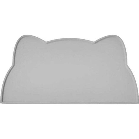 DBBEGK Tapis pour gamelle de chat, tapis d'alimentation en silicone pour animaux de compagnie, tapis imperméable et antidérapant pour gamelle d'eau de chien (44 x 24 cm, gris)