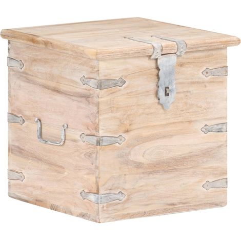 Coffre 40x40x40 Bois d'acacia solide 4 (1/5)
