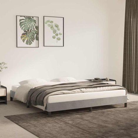 Estructura de cama sin colchón terciopelo gris claro 180x200 cm (1/5)
