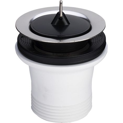 Soupape de vidange pour siphon d'évier avec bouchon noir 108519