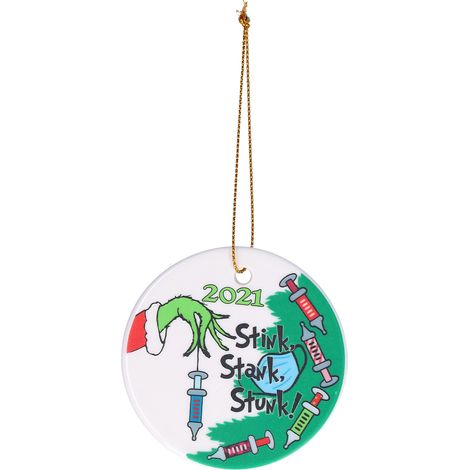 Suspensions de Noël rondes imprimées en céramique pour sapin, décoration maison DIY, lot de 12 pièces (1/5)