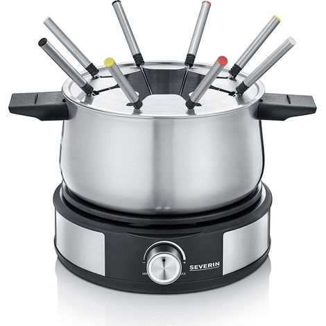Severin 2471 Fonduta 1500 W regolatore di temperatura acciaio inox, Nero (1/3)