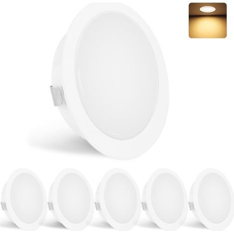 Set de 3 Spot LED Encastrable 230V 3W 4000K Blanc Neutre, 15mm Extra Plat Spots de Plafond 300LM Découpe du Plafond 55-58mm, IP44 Spot Salle de Bain, Blanc (1/5)