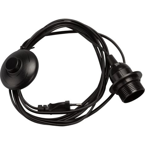 Câble d'alimentation/douille de lampe avec interrupteur à pied et douille E27 : 3,5 m, 190-250 V (1/4)