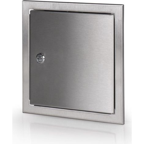 Plaque frontale avec porte pour coffret Premium inox brossé
