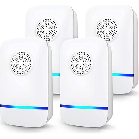 Répulsif Ultrasons 4 Pack Repulsif Souris Prise Anti Moustique Ultrason Electrique Ultrason Souris et Rats Portable Anti Moustique Interieur pour Souris Rongeurs Moustique Cafard Araignée