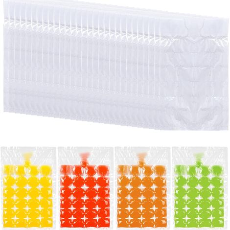 60pcs Disposable Ice Cube Bags, Self Sealing Ice Cube Bags Easy Release Stackable Freezer Bags Ice Cube Molds Trays Suitable for Cocktails, Wine, Homemade Drinks (1/5)