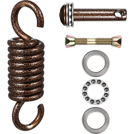 1 lot de crochets à ressort pour fauteuil suspendu, pièces robustes en acier inoxydable pour balançoires et hamacs, avec vis et boulons d'installation et durable (1/5)