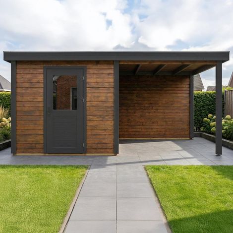 Casetta da giardino in legno Rava 5.06x3.09 m - 15.63 m2 - 28 mm - impregnata - 000046 (1/4)