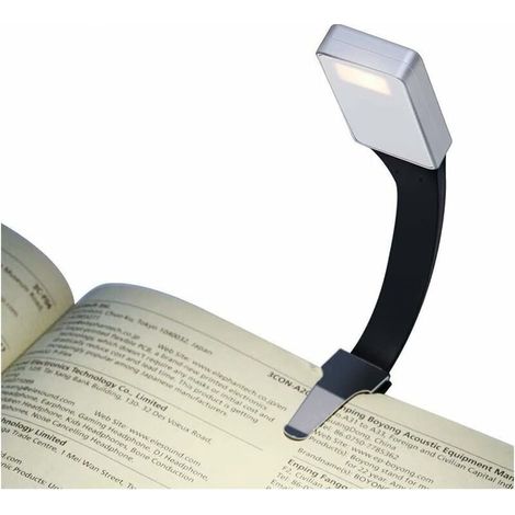 LED Lampes de lecture, Liseuse USB Rechargeable Lumière Pour Les Yeux de nuit, Lampe à Pince à 3 Modes de Luminosité Sur Le Livre, Flexible à 360 °, Dans un éclairage de Lit (Argent)
