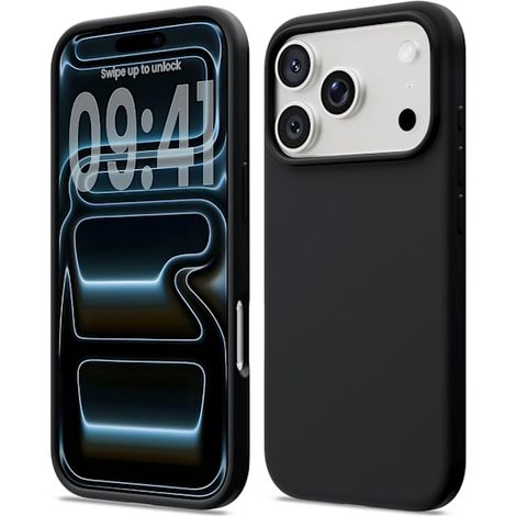 Coque en silicone liquide compatible avec l'iPhone 16 Pro, coque souple antichoc, protection intégrale, couleur sable de titane (1/5)