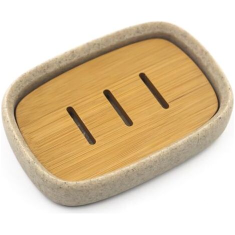 Ulable Porte-Savon en résine, Porte-Savon Auto-drainant, boîte à Savon pour Salle de Bain, Cuisine, Aspect grès (1/5)