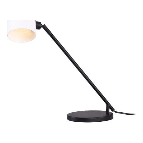 Lampada scrivania industriale nera, paralume mobile bianco GU10 5W (1/2)