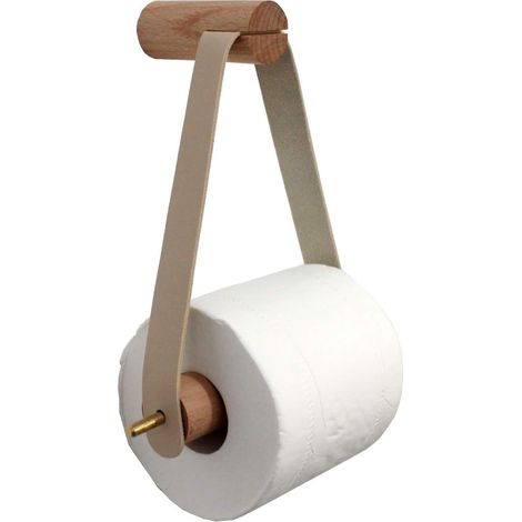 Porte-rouleau de papier toilette au design vintage en bois - Porte-papier hygiénique mural (1/5)